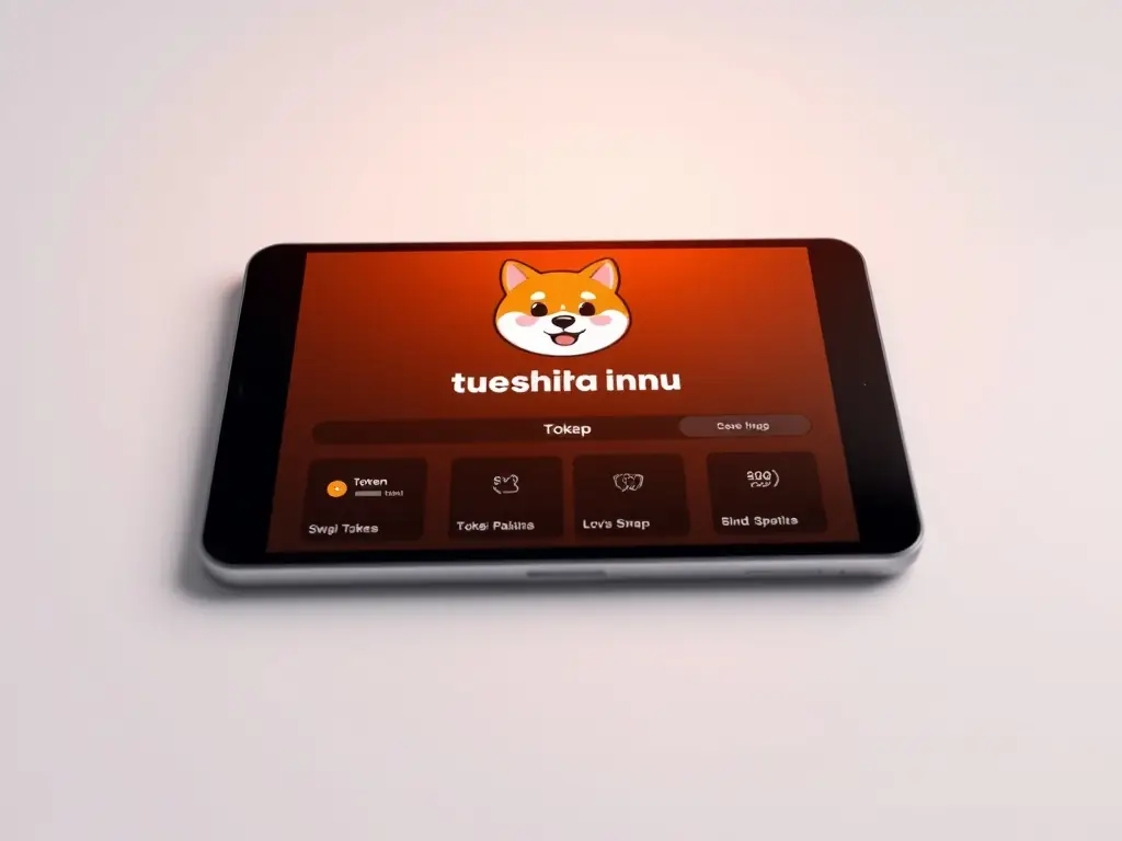 A user-friendly interface of CuteSwap, showcasing the token swapping feature with the Cute Shiba Inu logo prominently displayed.