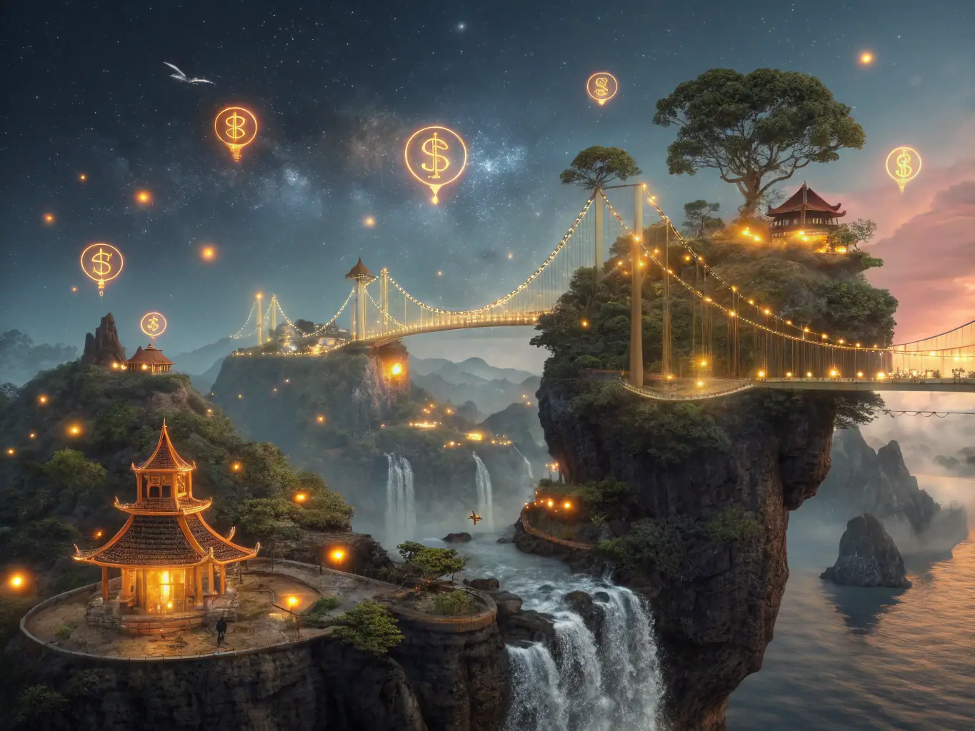 An illustration of liquidity pools on CuteSwap, with various tokens contributing to the pool and earning rewards.